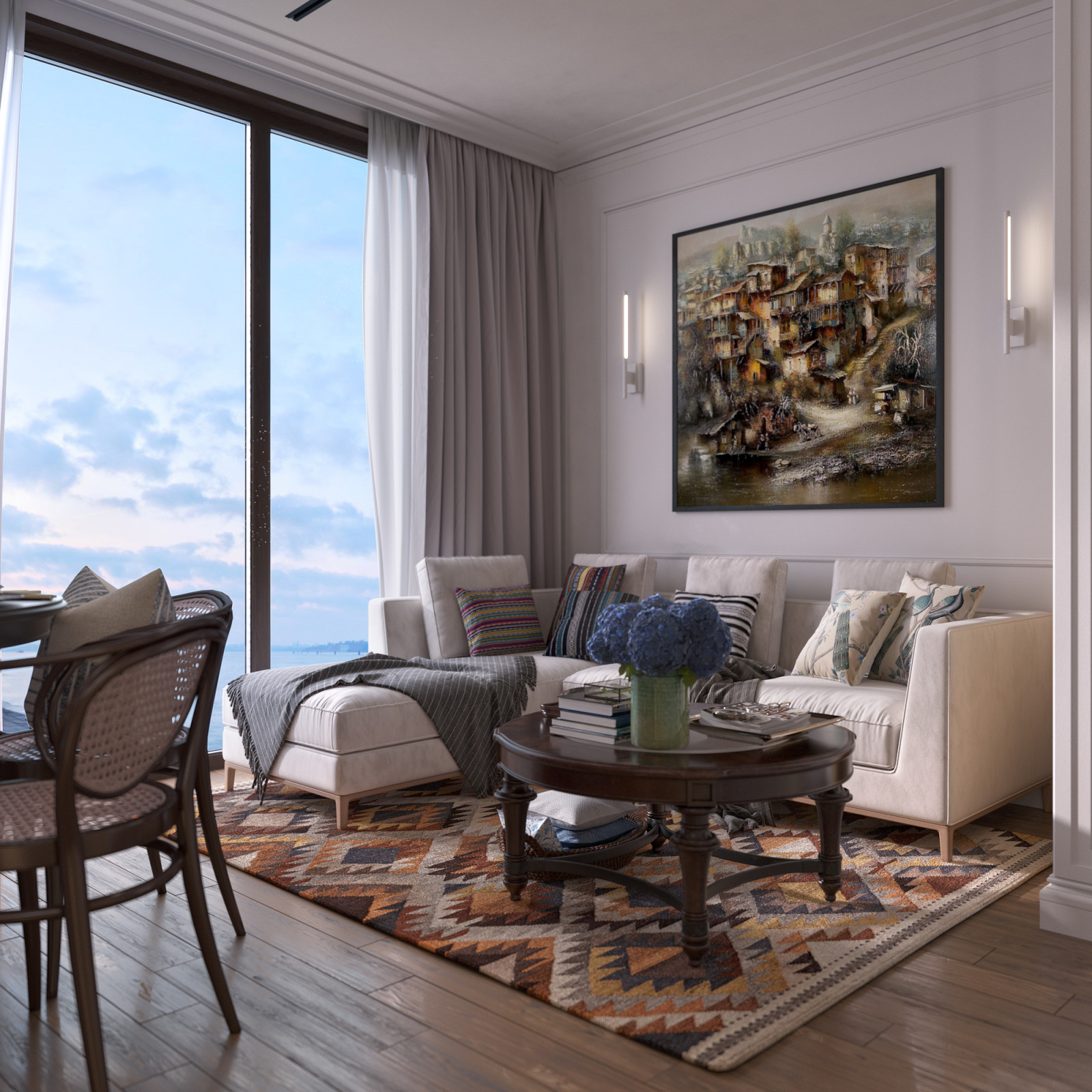 апартаменты на первой линии, с национальным характером