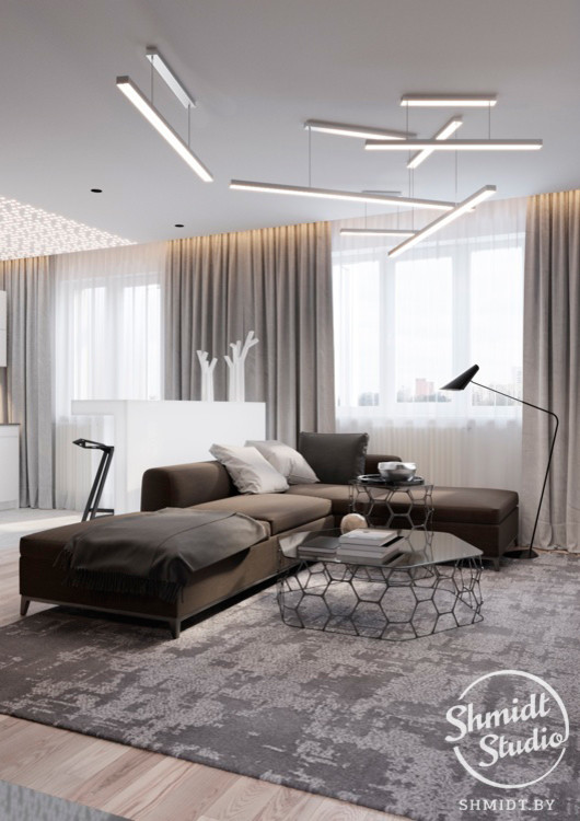 Проект интерьера "Кибер", Минск, 70м.кв