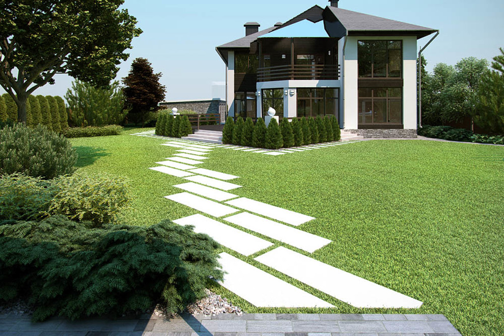 Дизайн частного сада 18 соток (2 Вариант)