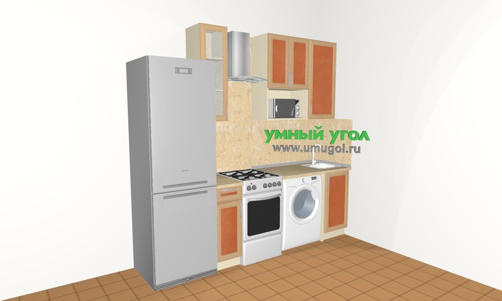 Обложка проекта: Маленькая кухня со стиральной машиной (№2)