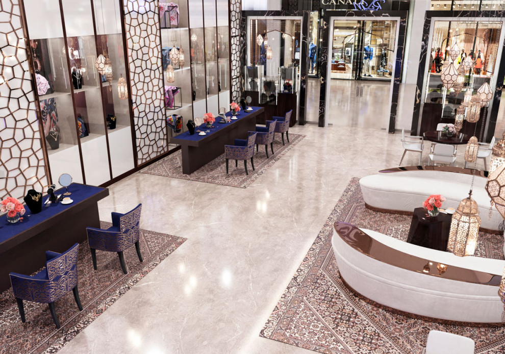 3D визуализация ювелирного магазина в Москве.