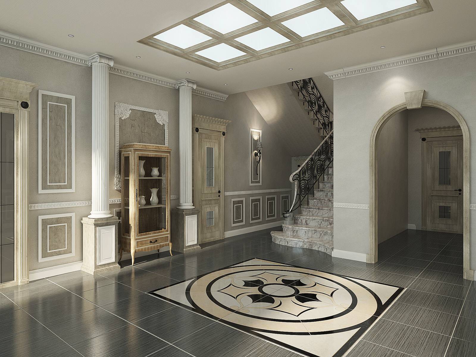 Дизайн проект дома в поселке "Милениум парк"Дизайн проект холла и лестницы