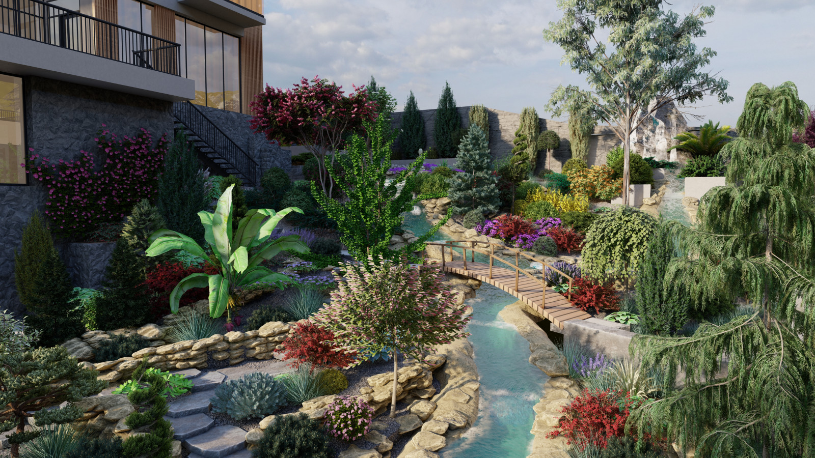 Ландшафтный дизайн частного дома в Сочи | 5 соток