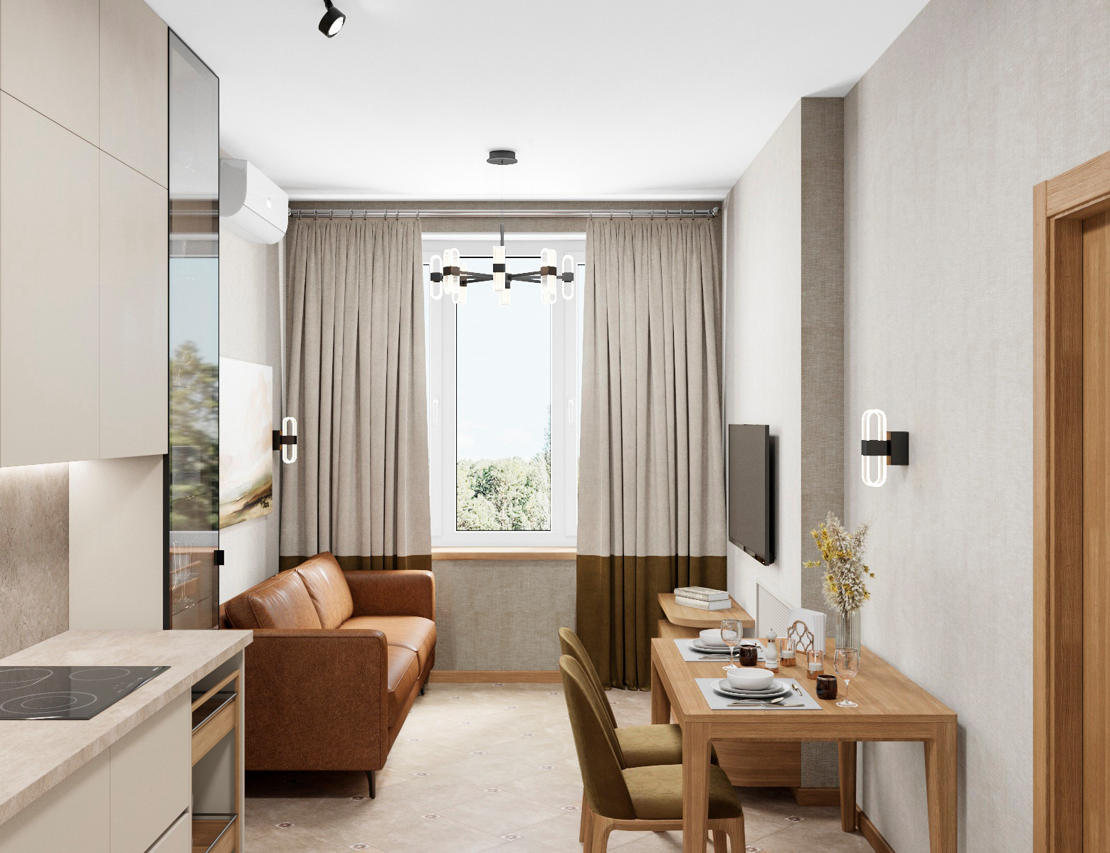 ЖК Серебрица. Кухня-гостиная.