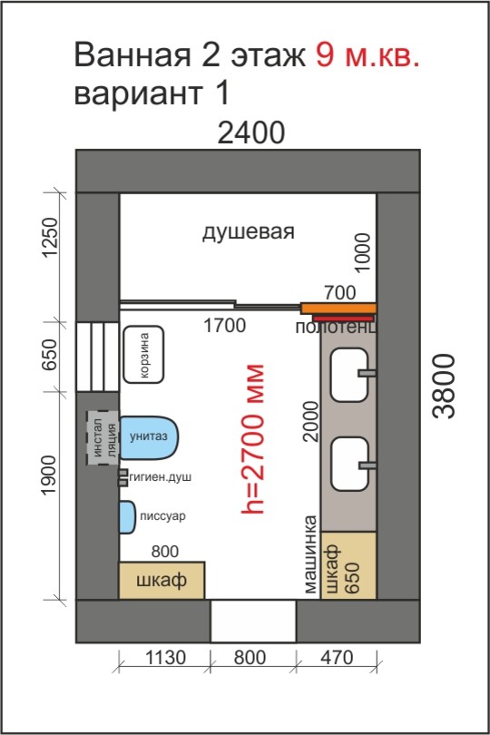 Две ванной комнаты в коттедже
