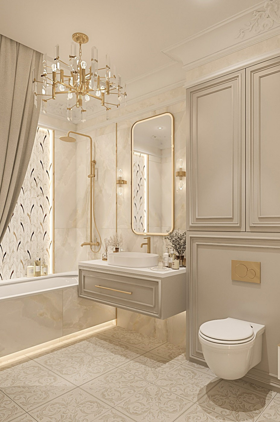 Интерьер Женской Ванной комнаты. Таунхаус в КП "Образцово"