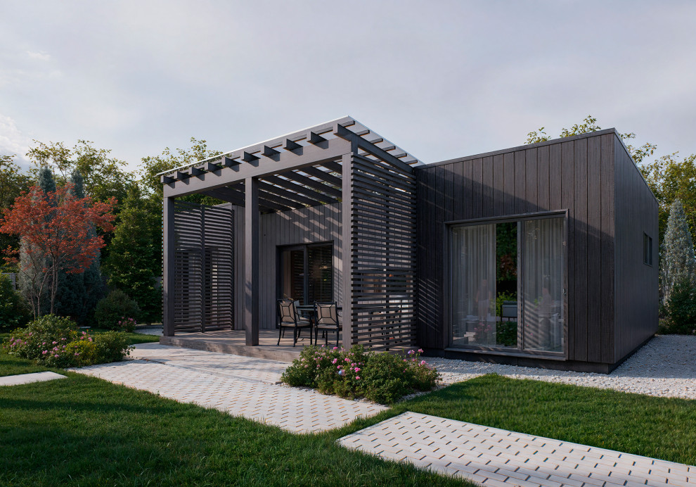 Обложка проекта: Ландшафтный дизайн участка с типовым домом