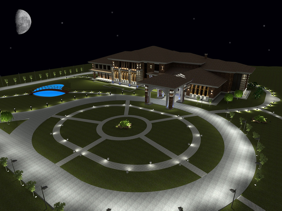 Освещение загородного комплекса