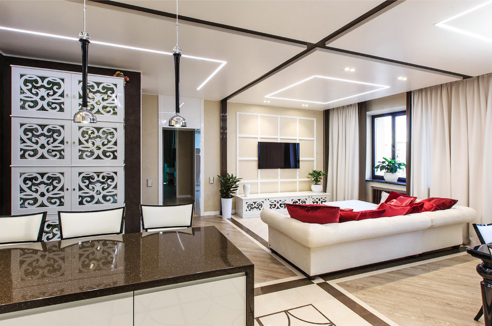 Гостиная-кухня-столовая