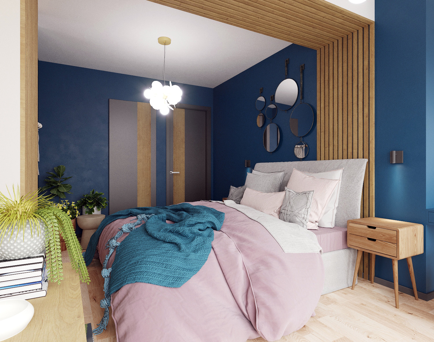 Бохо для девушки с детьми, 105 м2