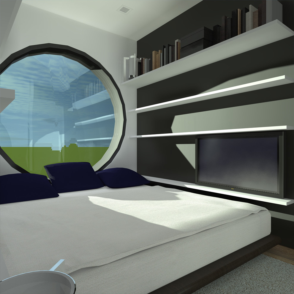 Дом из четырех 40-ft HC морских контейнеров. Интерьер