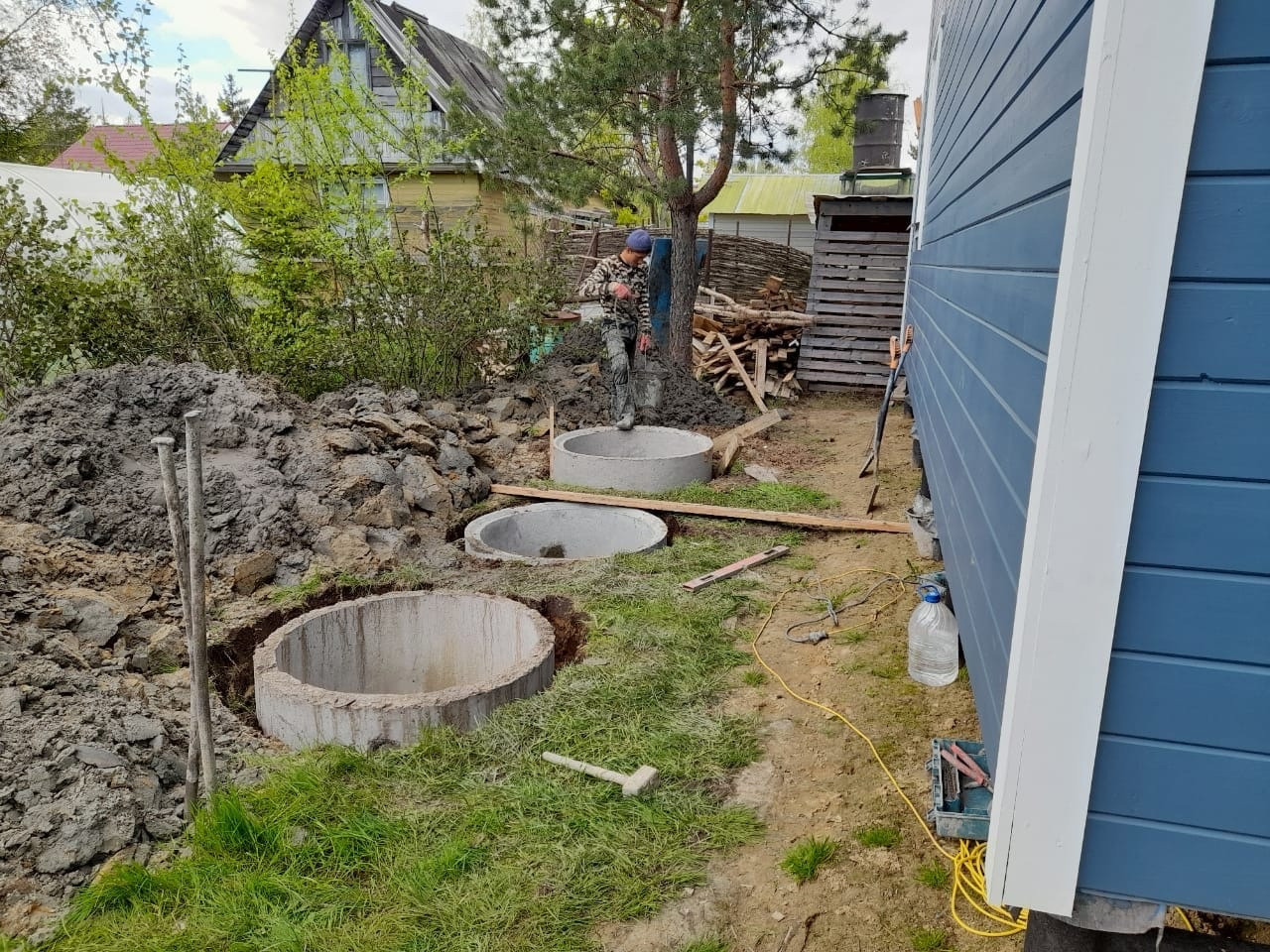 Септик 2+2+1 с подводкой к дому