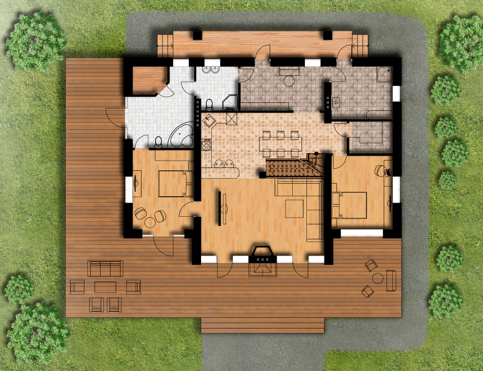 Проект двухэтажного дома в стиле "шале"