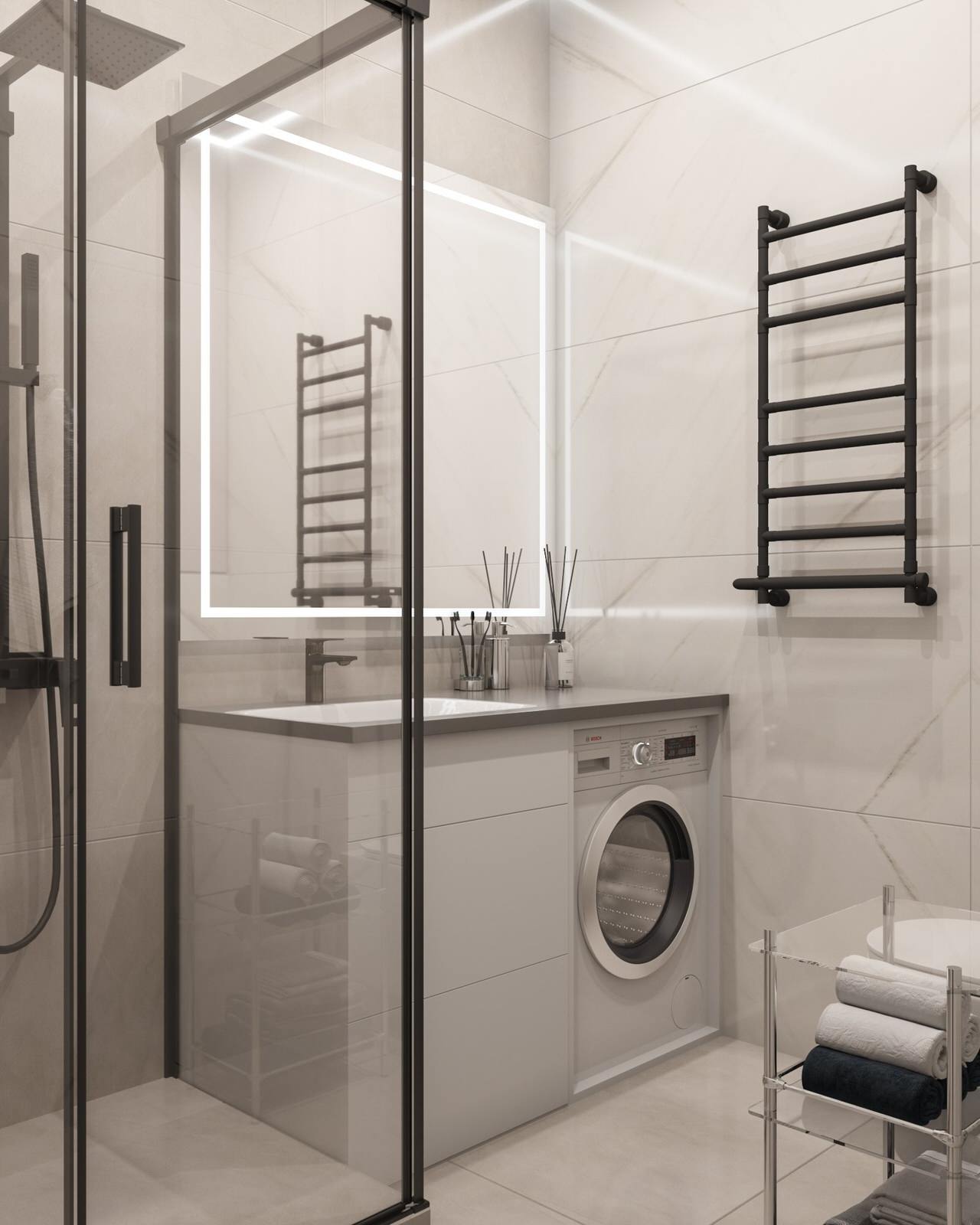 современная двушка в светлых тонах