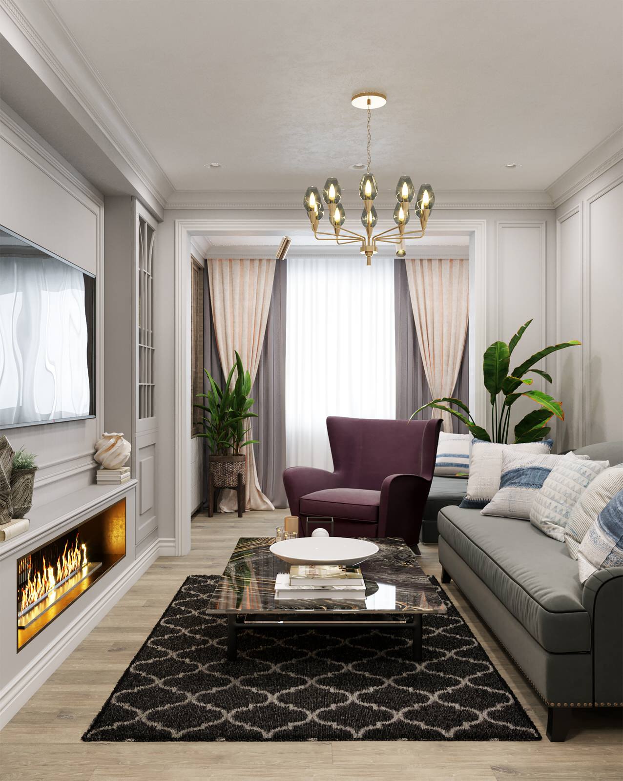 Дизайн проект квартиры в Москве в современном стиле