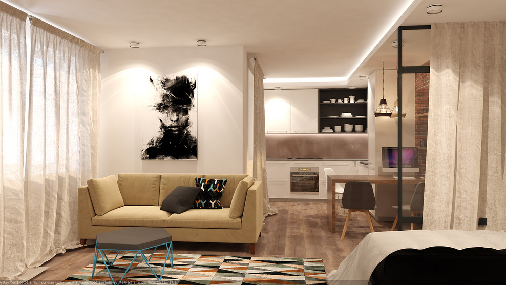 Обложка проекта: квартира студия для молодого человека