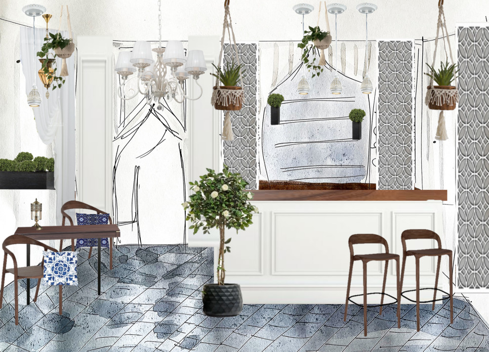 Концепция летнего восточного кафе в МО,Раменское 80 м2