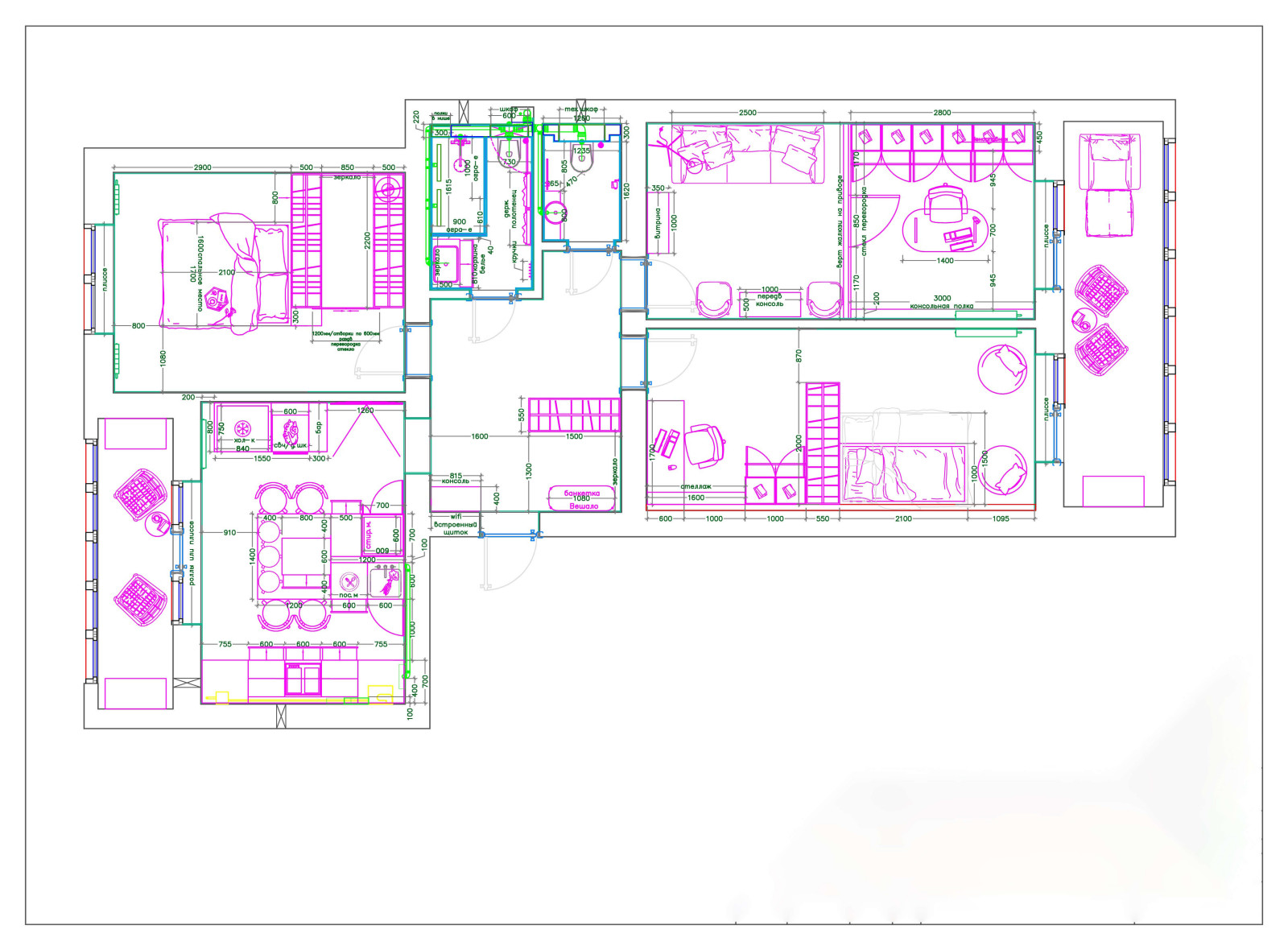 Квартира 93 кв.м. г. Калининград   Гостиная-Кабинет