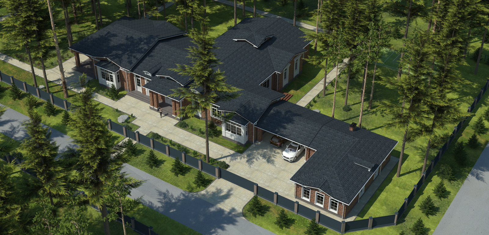 Компания BrickMaster производит строительство загородного дома площадью 580 кв.м