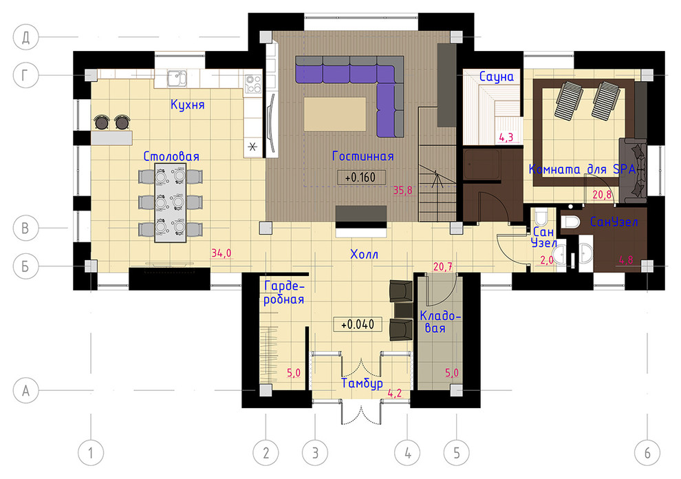 Интерьер коттеджа в современном стиле