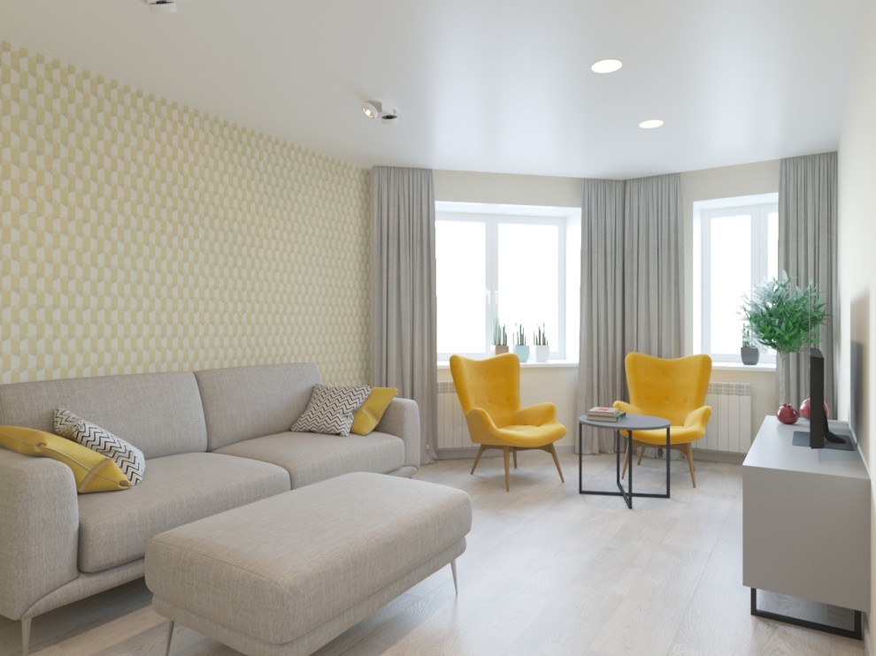 Обложка проекта: Однокомнатная квартира в желтых тонах