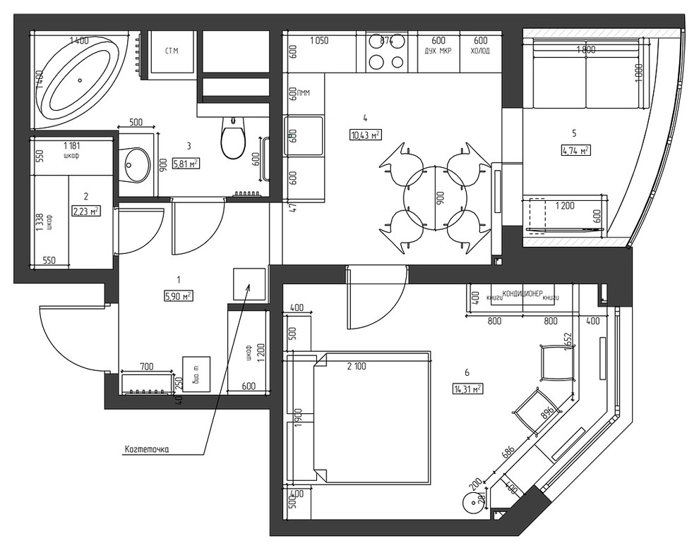 Однокомнатная квартира