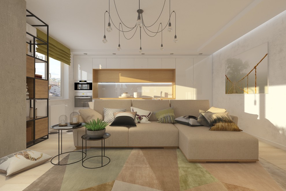 Гостиная-студия для современной молодой семьи