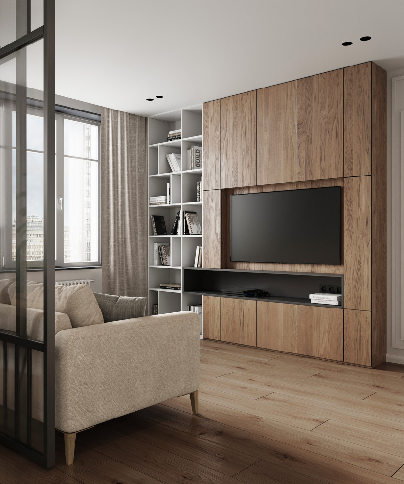 Светлая квартира с древесными мотивами