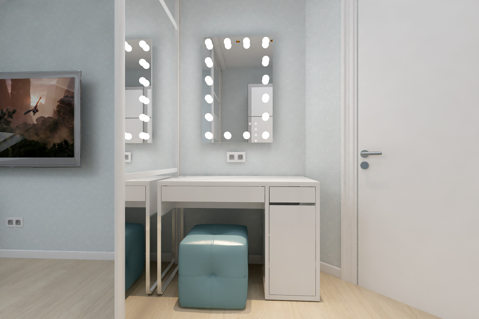 Спальня на первой уровне квартиры