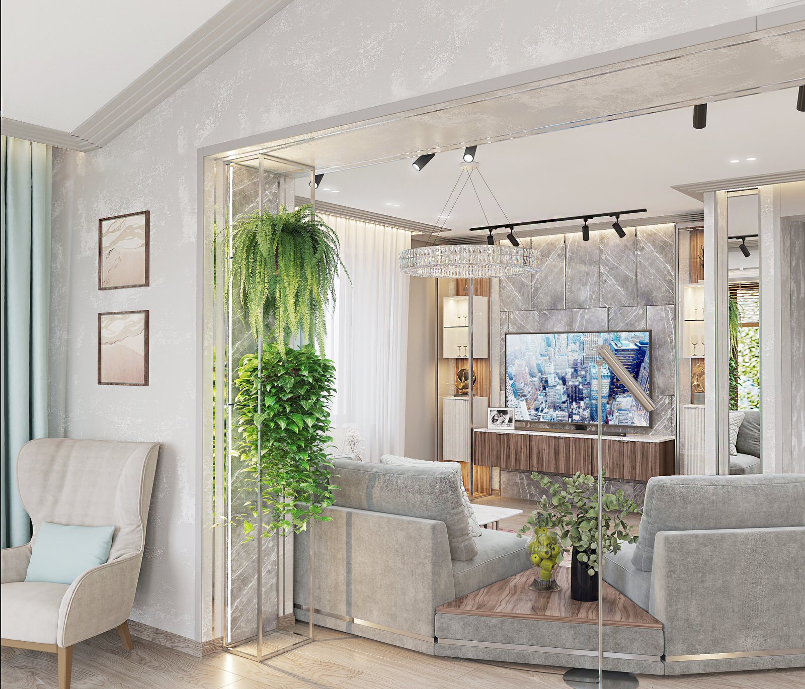 Обложка проекта: Гостиная-столовая в частном доме