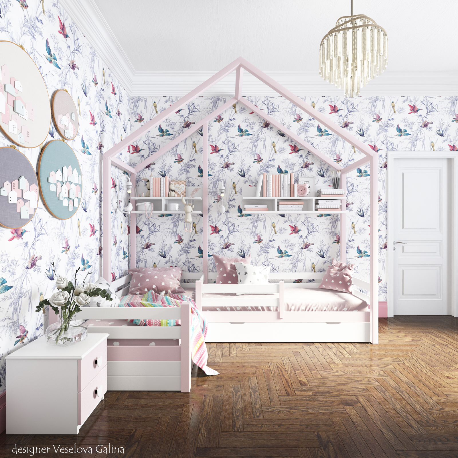 Детская с кроватью домиком для девочек