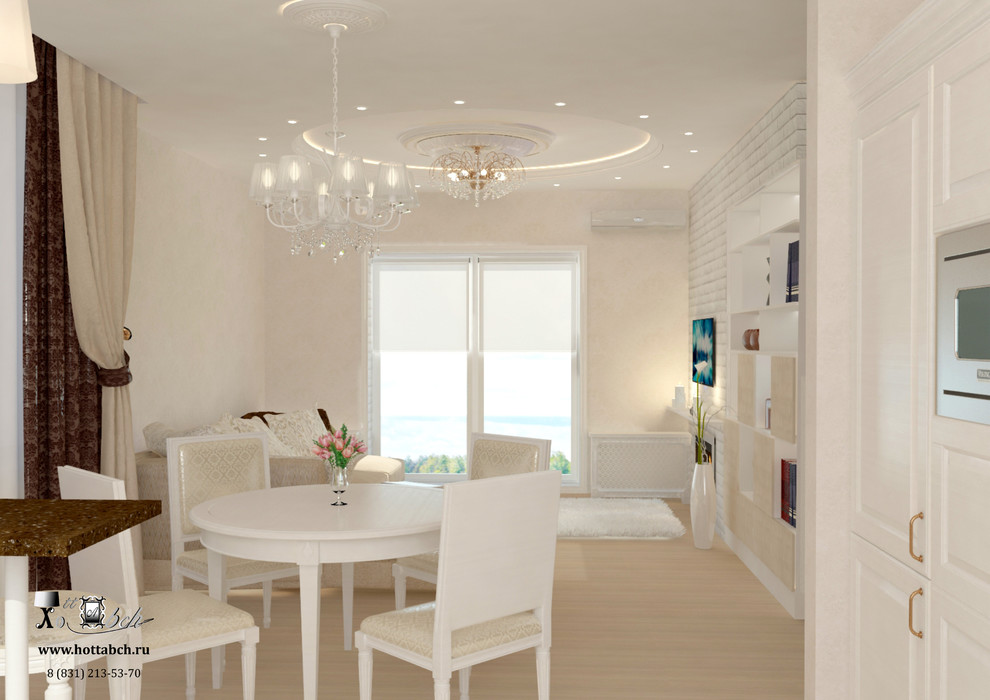 дизайн-проект кухни-гостиной в д. Кусаковка