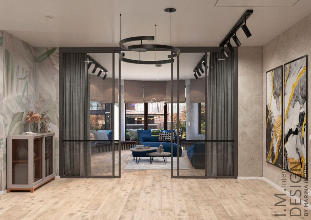 Загородный дом 400 кв.м. Холлы и вторая гостиная.