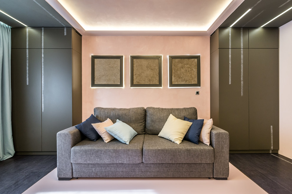 Гостиная под розовой пудрой