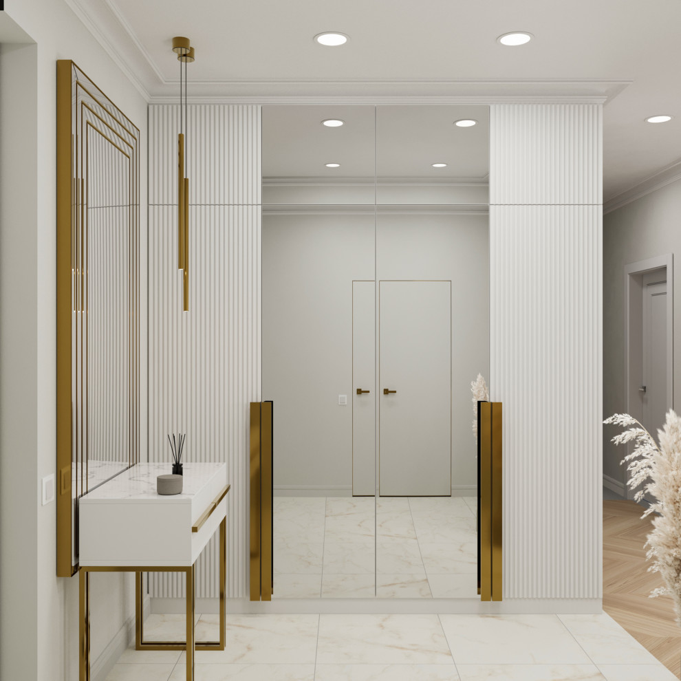 Проект квартиры в 99,2 м2 в неоклассике для молодой пары