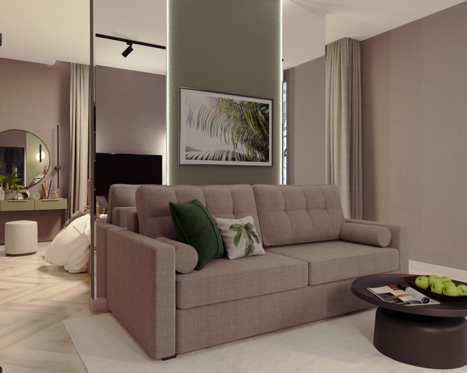 Спальная с зоной ТВ