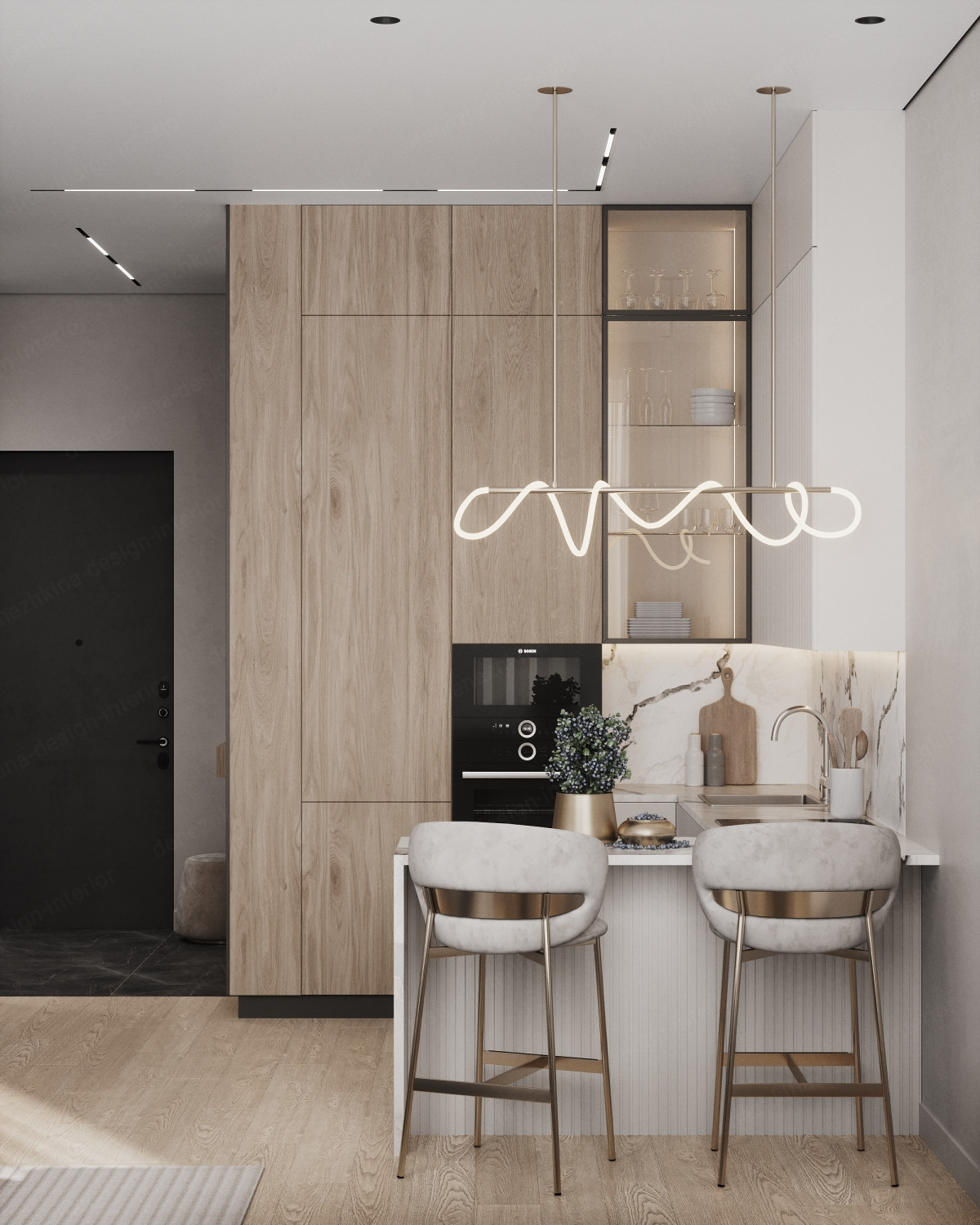 Дизайн проект 3 комнатной квартиры - ЖК Резиденция Архитекторов