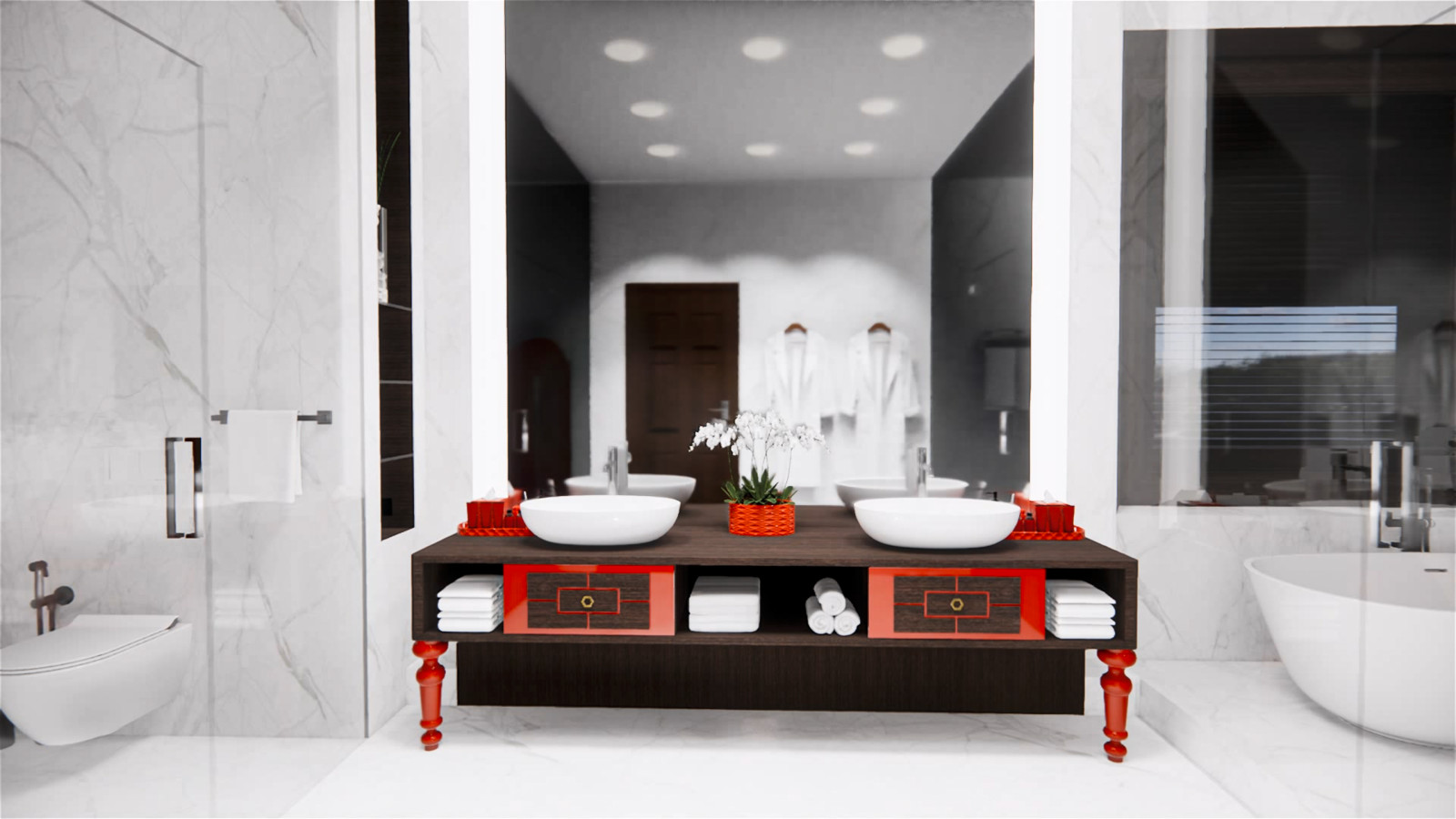 Визуализация проекта отеля в китайском стиле