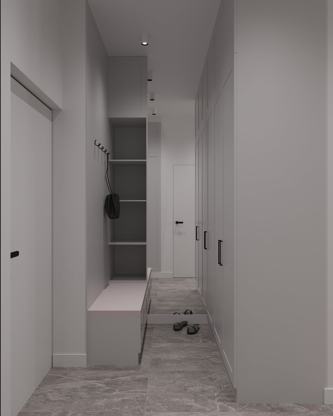 Белый интерьер для девушки в минимализме