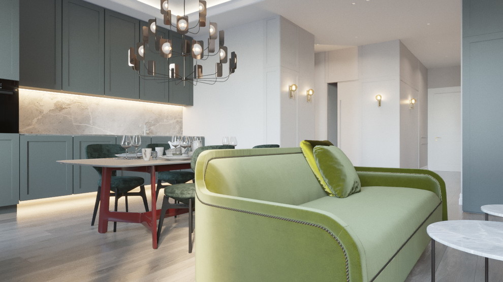 Дизайн интерьера апартаментов в Изумрудных оттенках