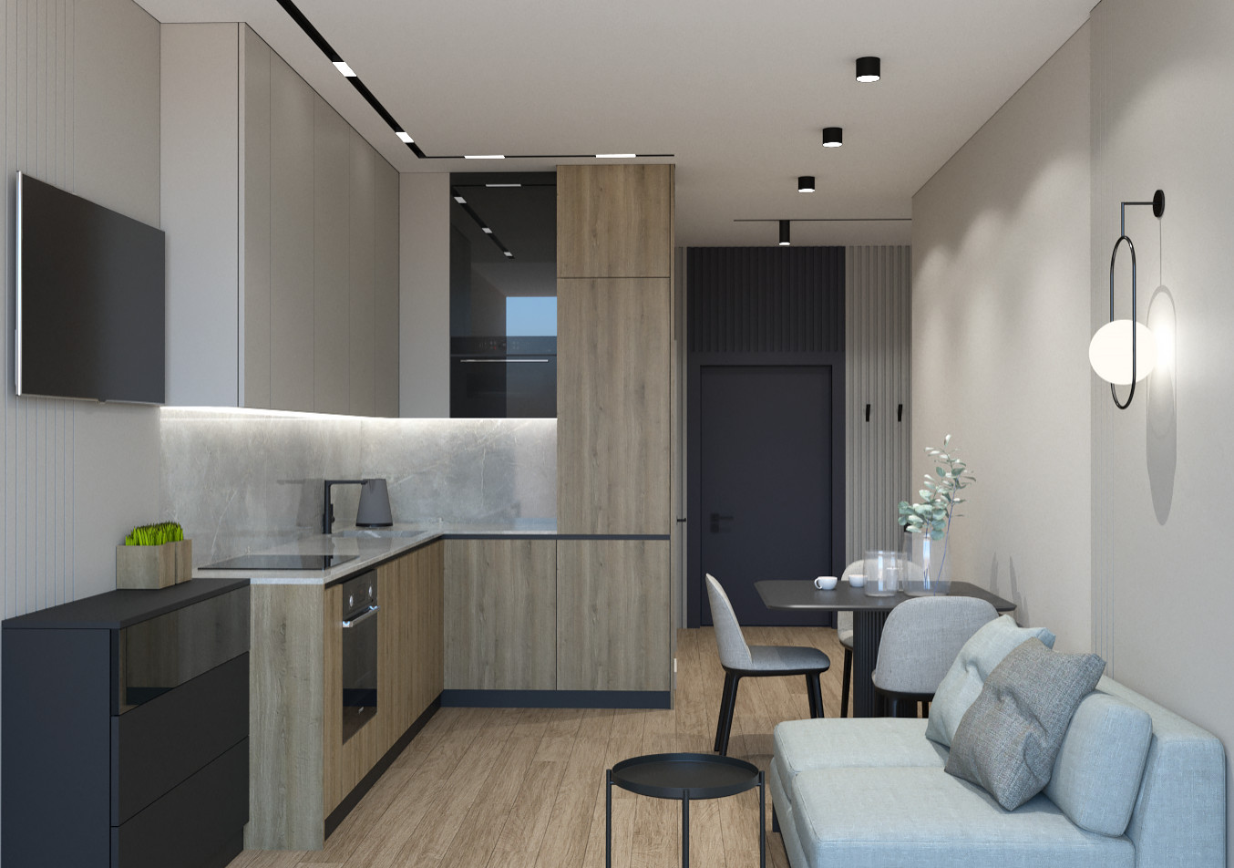 Двухкомнатная квартира S-65 м2