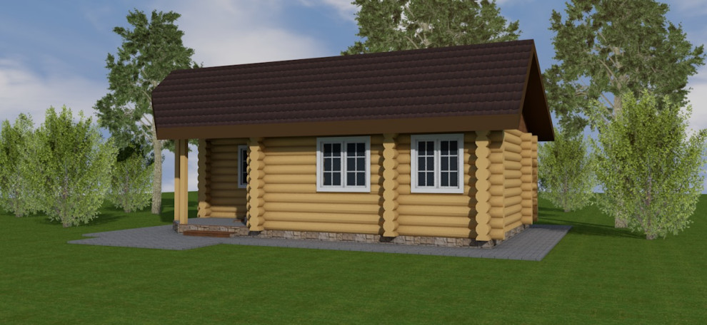 Дачный домик из оцилиндрованного бревна