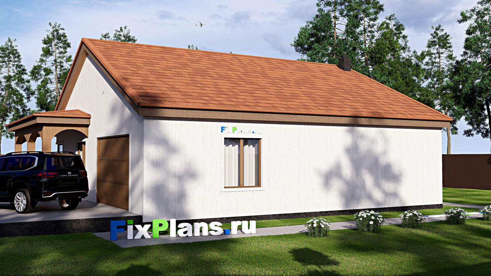 Проект одноэтажного дома 15х16м S168м2 F-17153