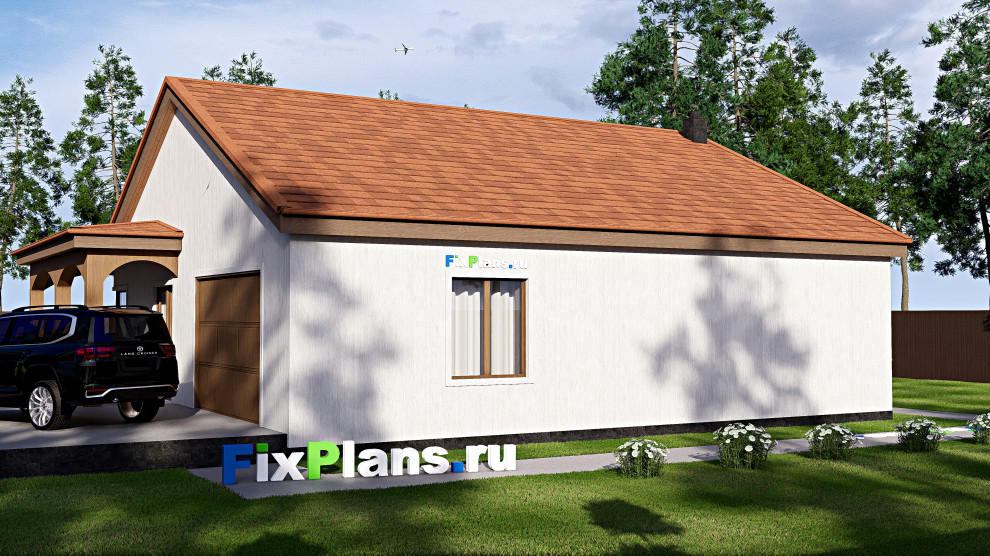 Проект одноэтажного дома 15х16м S168м2 F-17153