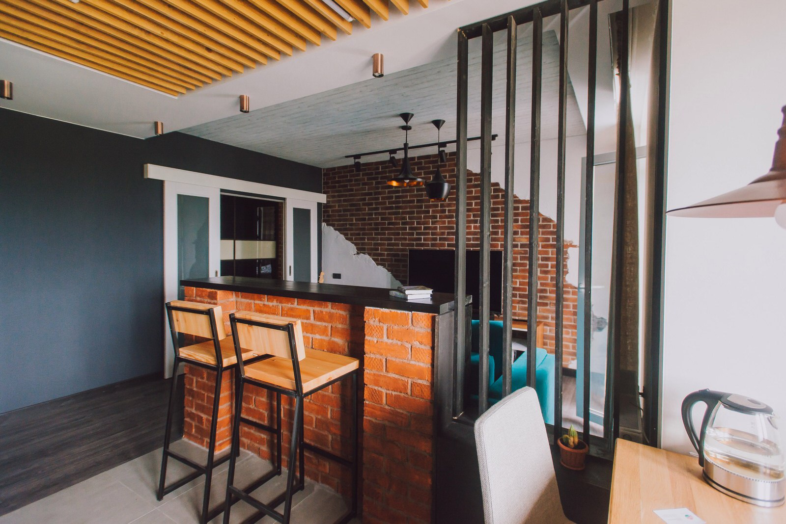 Кухня- гостиная 18 кв м. в стиле loft