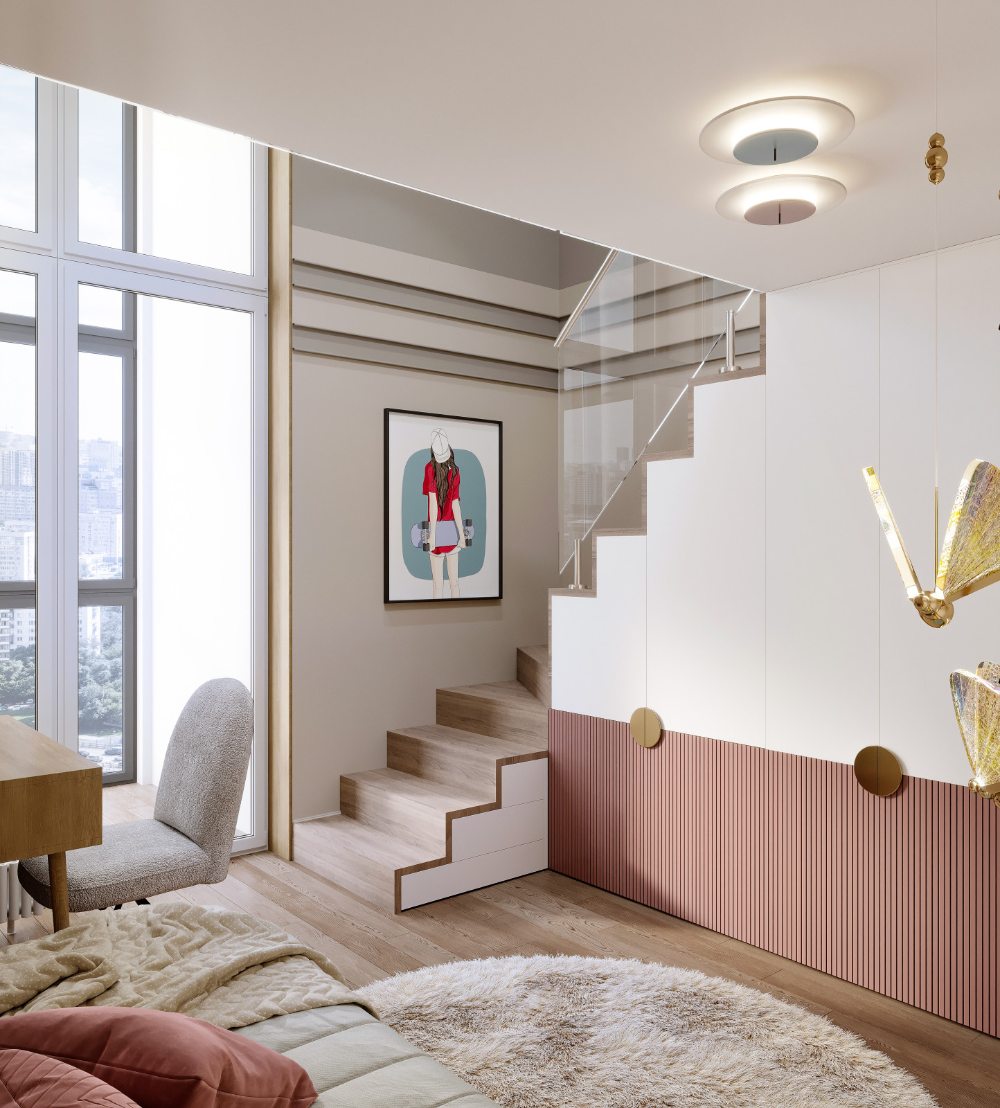 ДИЗАЙН ДВУХУРОВНЕВОГО ПЕНТХАУСА В ЖК "NOW"