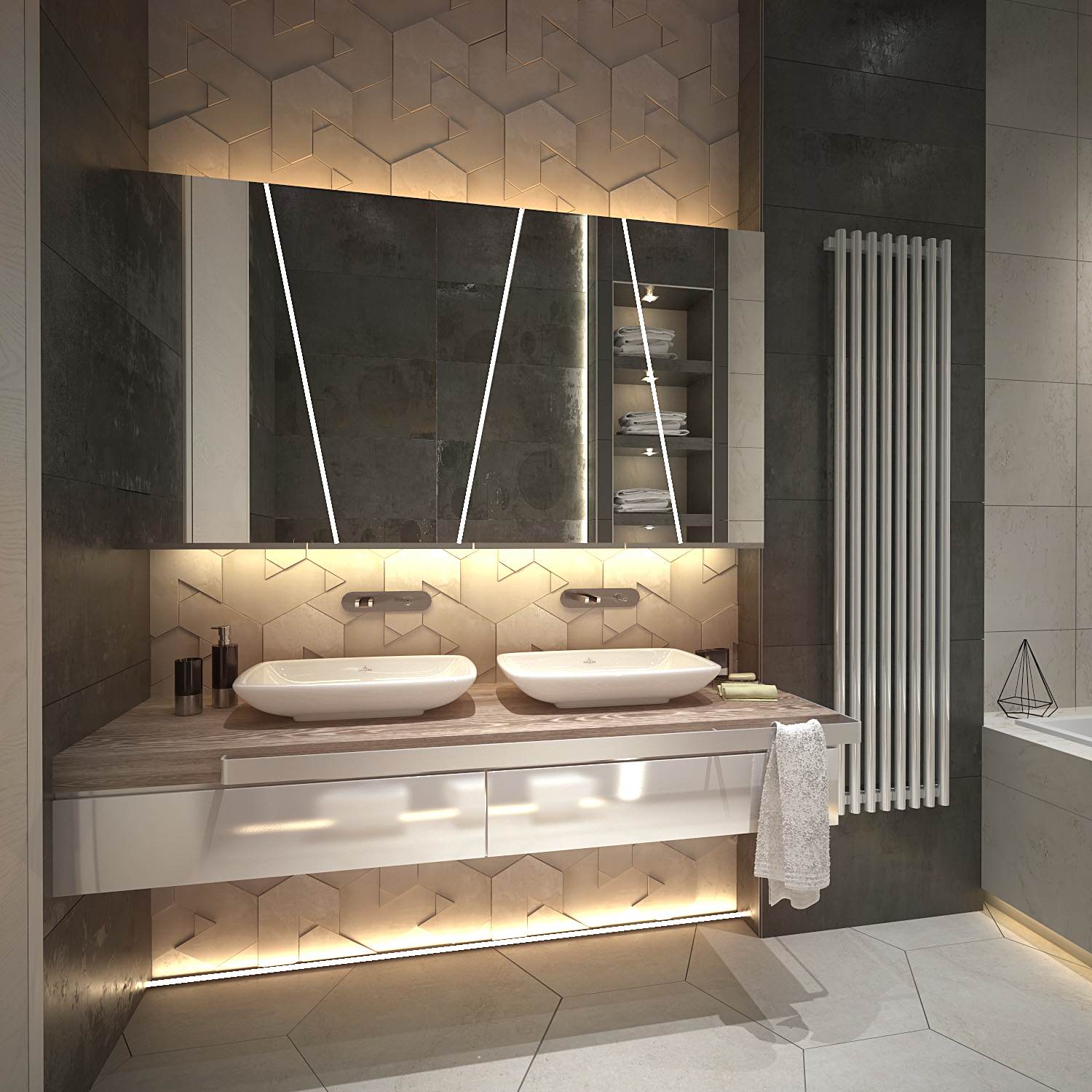 Проект интерьера ванной комнаты