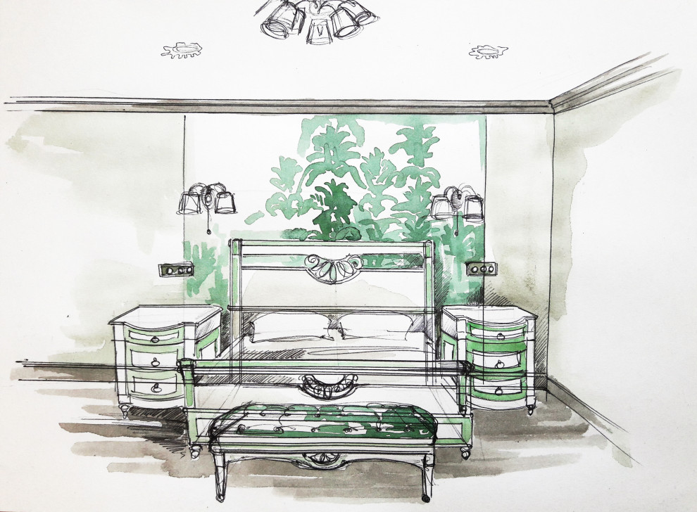 Эскизы спальни. Мебель под заказ.