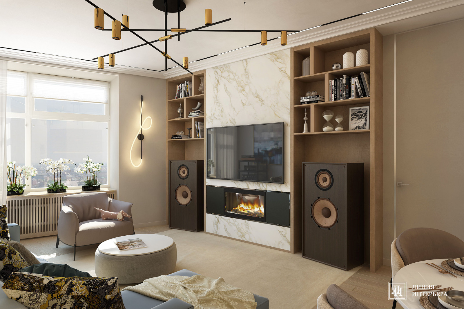 Дизайн интерьера 3-х комнатной квартиры в ЖК Триколор