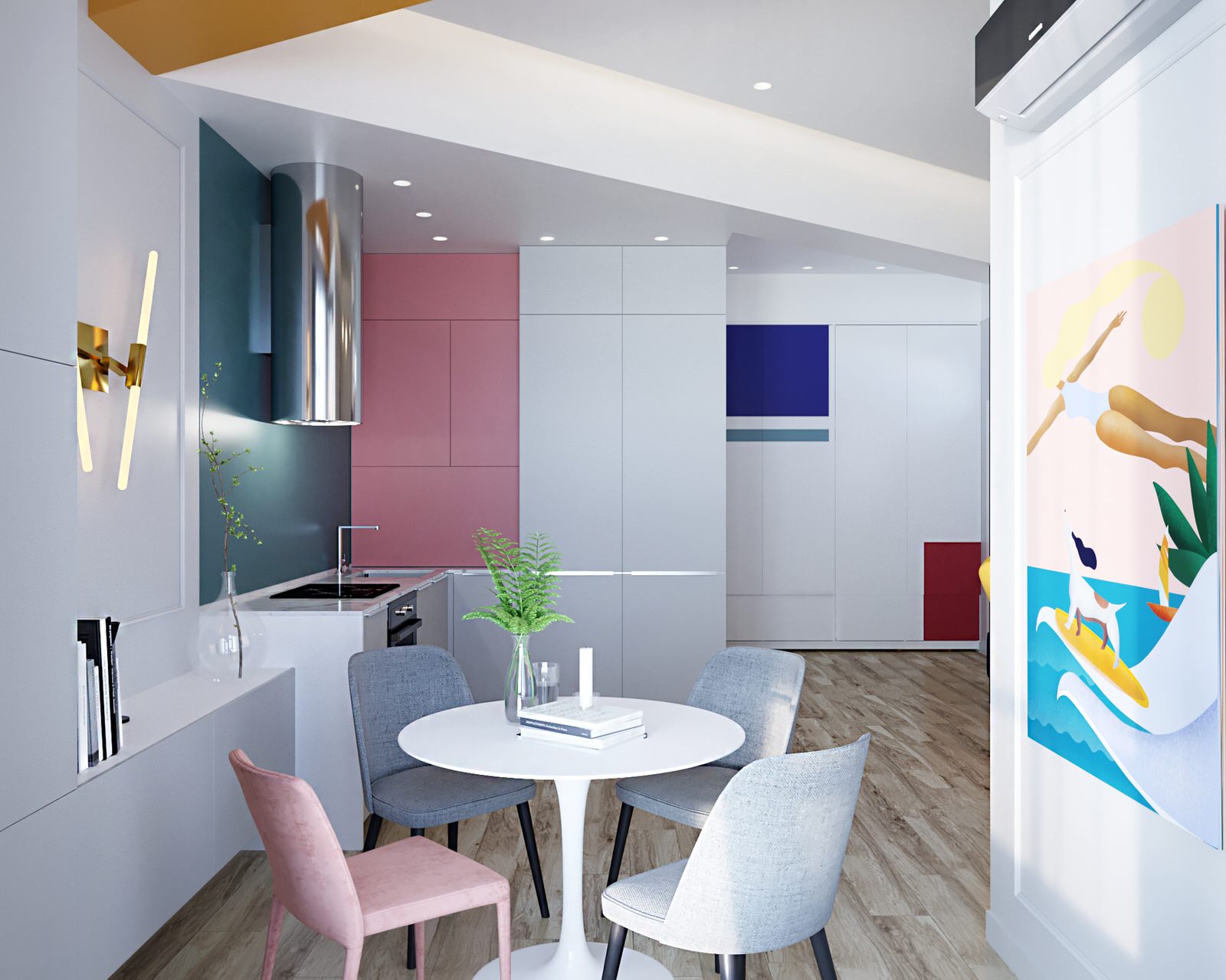 Яркий интерьер квартиры 48кв.м.